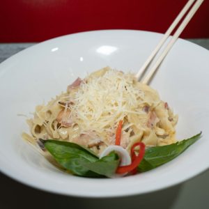 Fetuccini carbonara $5.950