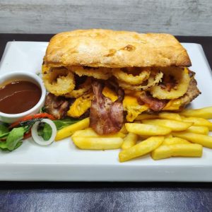 Hamburguesa barbecue (BBQ) $8.750